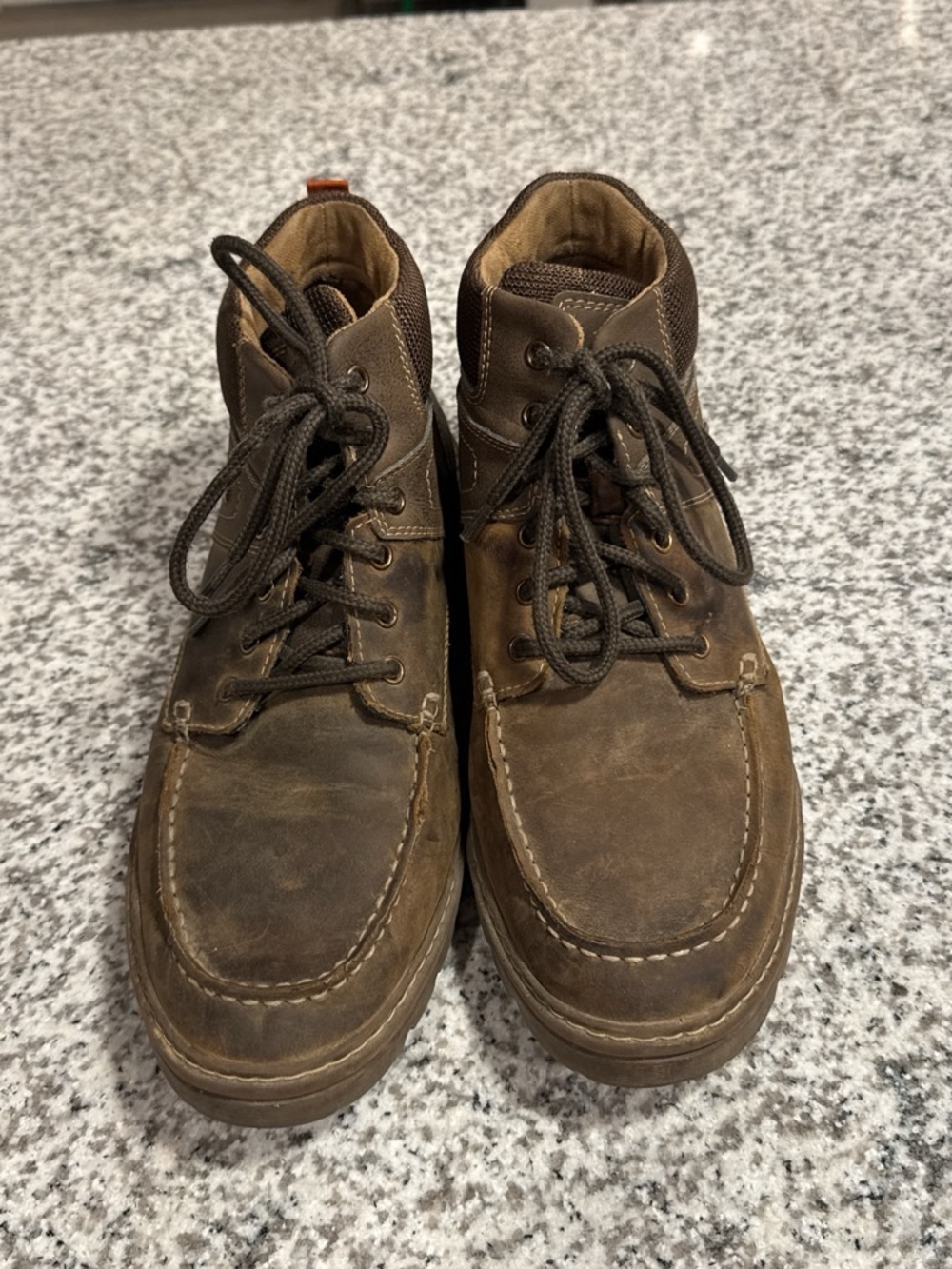Rockport Men's Dark Brown Leather Lace-Up Work Boots